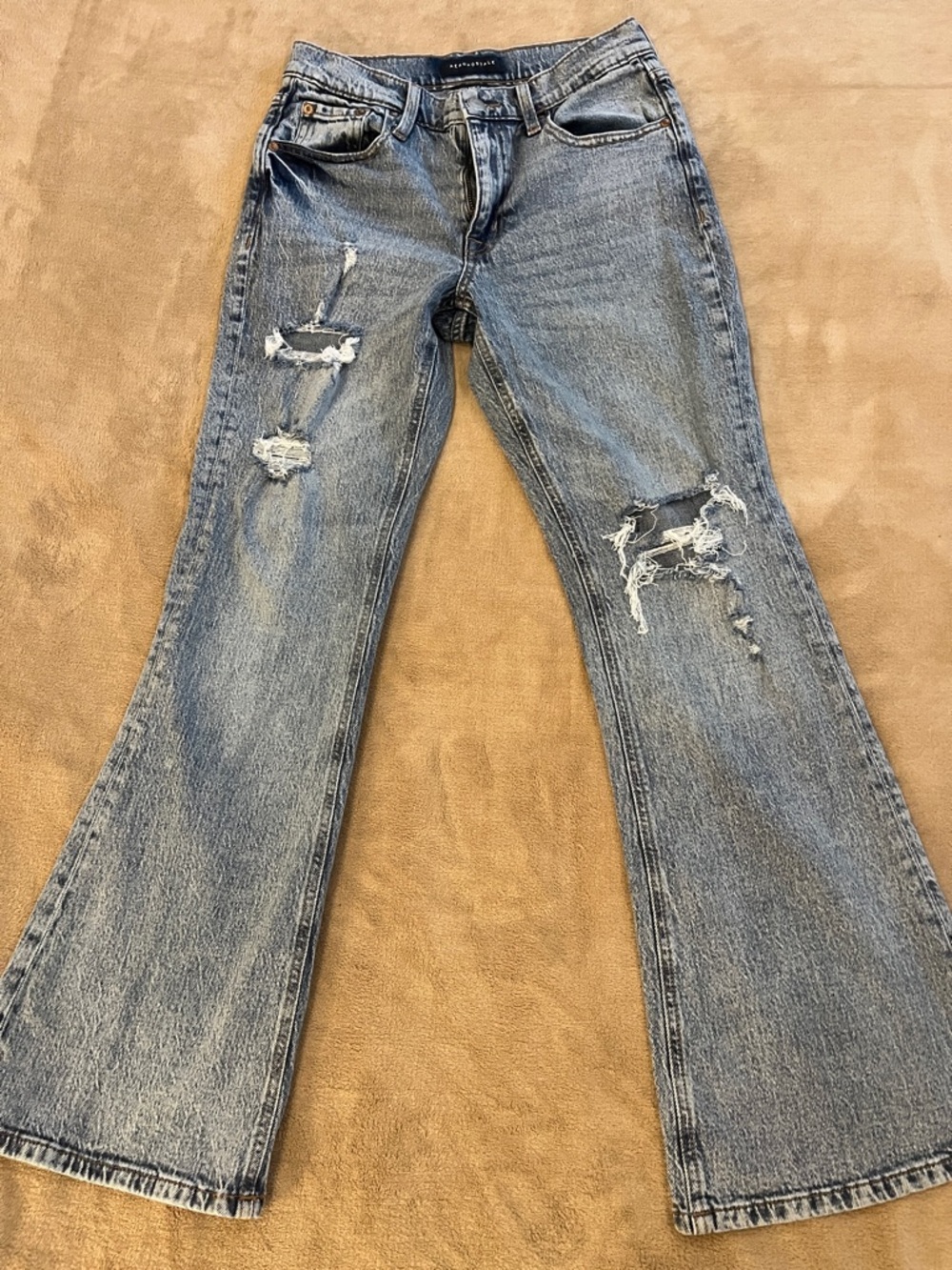 Aeropostale Light Blue Distressed Flare Jeans